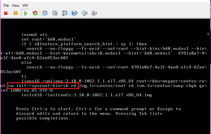 ریست کردن پسورد  در CentOs